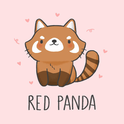 可爱的小熊猫卡通手绘风格