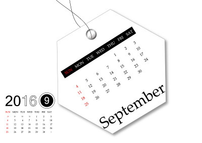2016年9月-标签设计日历系列