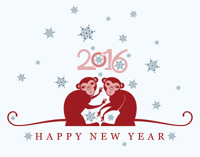 新年贺卡。2016。