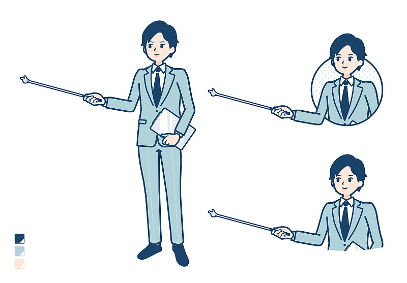 简单的西装businessman_pointing-stick-B