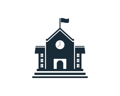 School Building Icon Vector   Template Illustratio