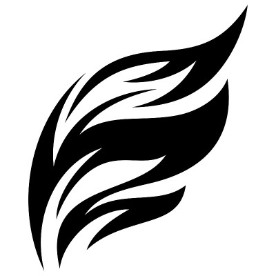 Fire flame icon. Black icon isolated on white back