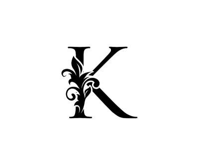 经典典雅K字书法图标设计。