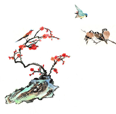10、梅花开花，石中有兽