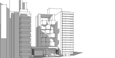 3D插图建筑透视线