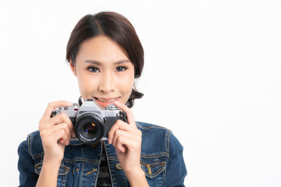 游客女游客肖像。