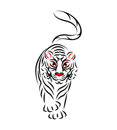 白虎白虎插画日本传统表演艺术歌舞伎舞台化妆熊田设计矢量白虎插画。日本传统表演艺术。歌舞伎舞台妆。Ku