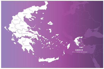 希腊的地图。矢量地图希腊在欧洲国家