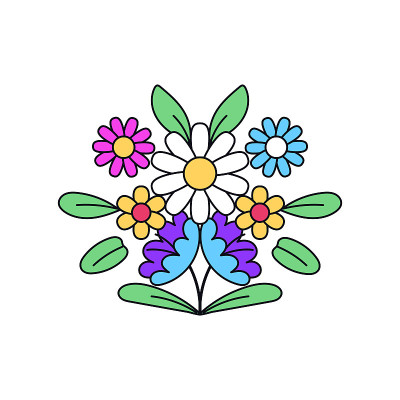 一束孤立的雏菊花