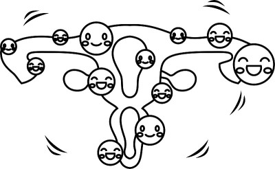 插图一个可爱的子宫轮廓
