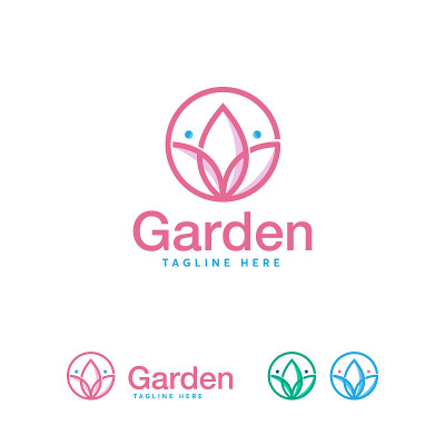 优雅的荷花标志设计模板，美容护理标志设计概念，荷花标志抽象的美容Spa沙龙化妆品品牌，可爱的现代花标