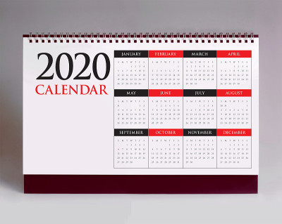 简易台历2020
