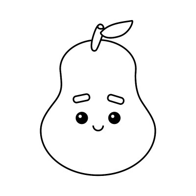 涂色书，可爱的梨子