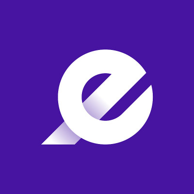 字母E标识设计模板。现代彩色矢量徽标。