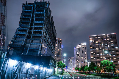 横滨的高层建筑工地