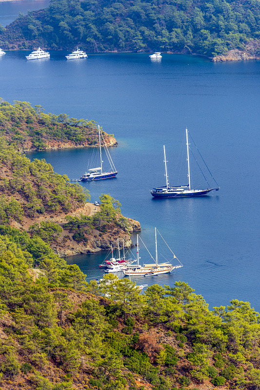 土耳其费提耶，格切克(Göcek)海湾的美丽景色