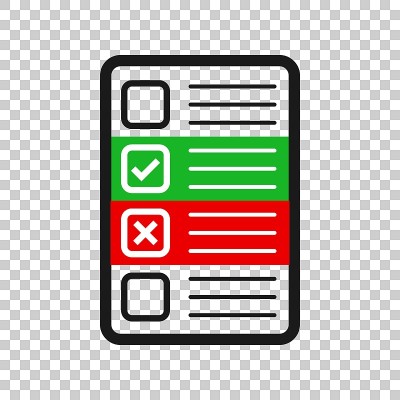 Questionnaire icon in transparent style. Online su