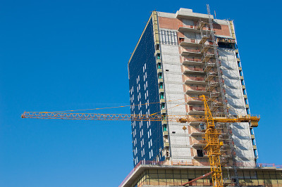 建筑在建造中。