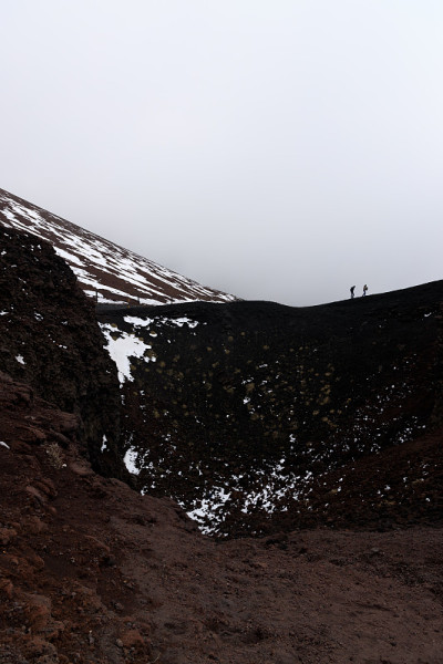 埃特纳火山和雾。