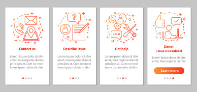 Customer support app screen