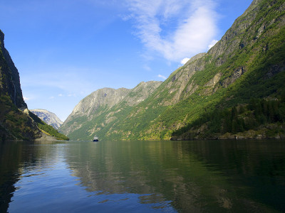 Naeroyfjord在挪威