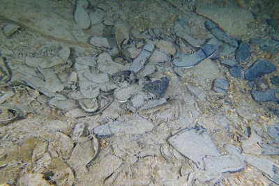 Famous wreck ship Fujikawa maru in Truk lagoon