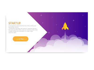 startup landing page rocket launcher
