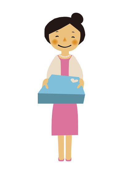 一个穿着正式衣服的女人的插图。