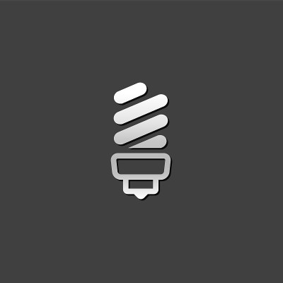 金属图标-螺旋灯泡