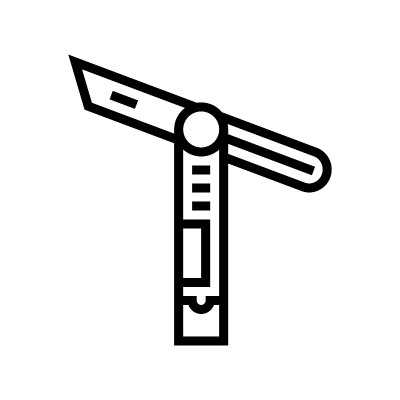 滑动斜角木工配件线图标矢量插图
