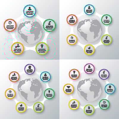 矢量圆元素设置为信息图。