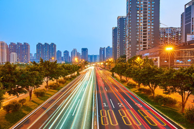 中国四川省成都市天府新区夜景