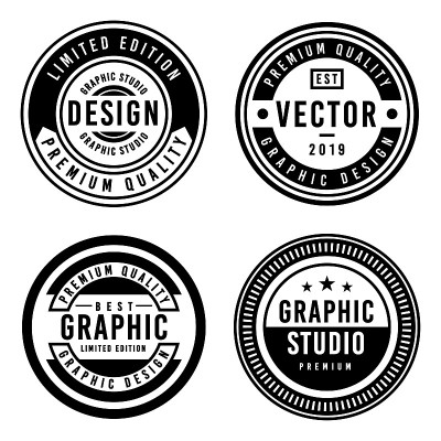 Vintage badge design set
