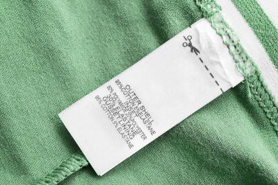 组成的衣服标签
