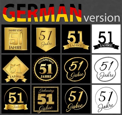 German set of number 51 templates