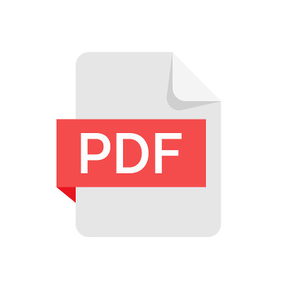 PDF格式文件隔离在白色背景。