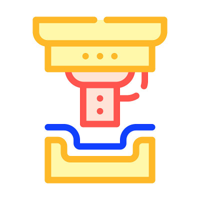 产品冲压彩色图标矢量孤立插图
