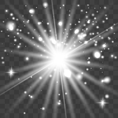 发光的火花。发光恒星爆炸。向量