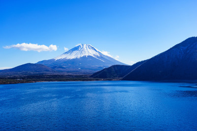 冬天的富士山和元寿湖