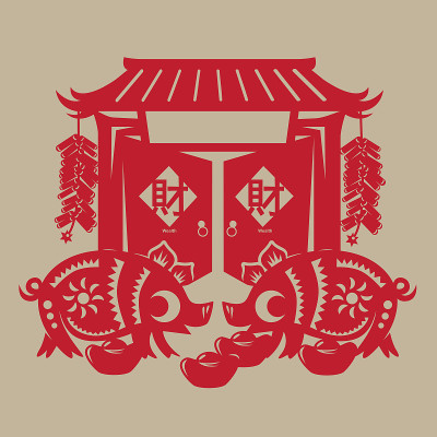中国剪纸艺术:肥猪给你的房子带来好运和财富