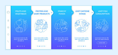 Healthy breastfeeding diet onboarding vector templ