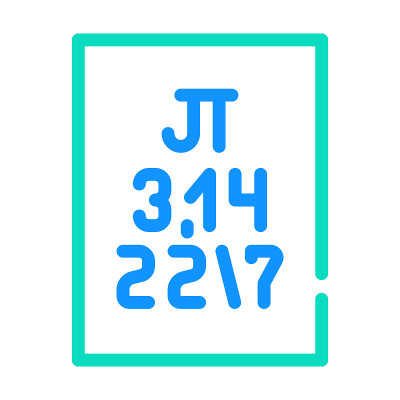 PI数字颜色图标矢量插图