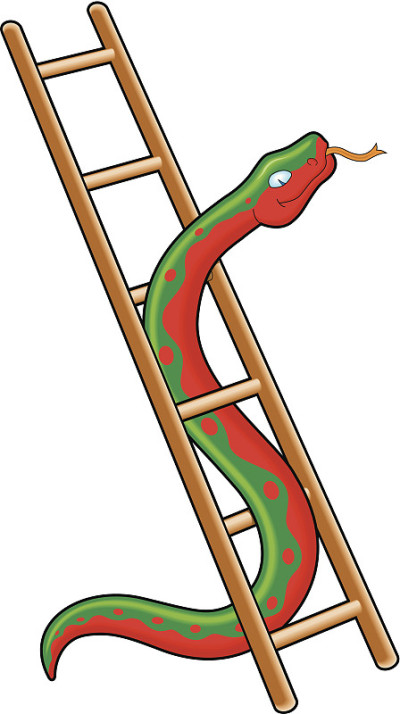 蛇和梯子矢量插图