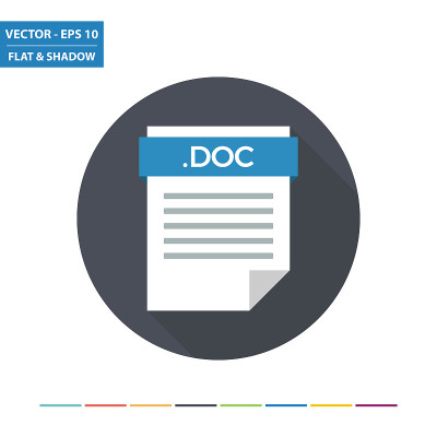 DOC文本文档文件格式平面图标