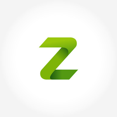 绿色字母Z图标符号模板。字母图标设计