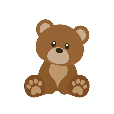 可爱的棕色熊矢量插图
