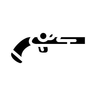 枪武器海盗字形图标矢量插图