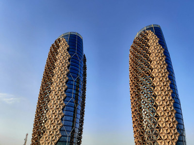 独特而现代的建筑，阿布扎比市著名的标志性建筑，阿联酋的巴尔塔