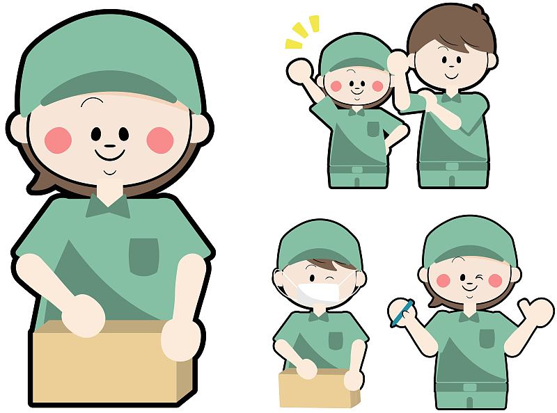 Worker vector in various poses