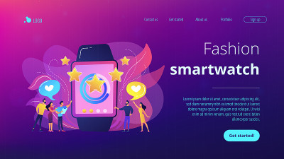 豪华智能手表概念登陆页面。